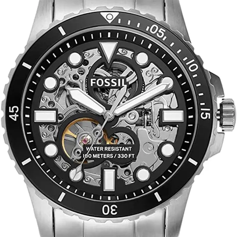 Fossil FB-01 Automatic Skeleton Black Dial Men's Watch- ME3190